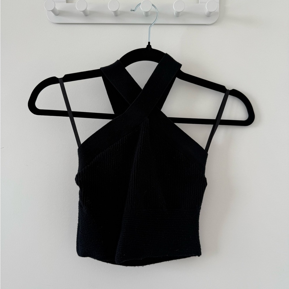 Abercrombie Ribbed Cross Top Black